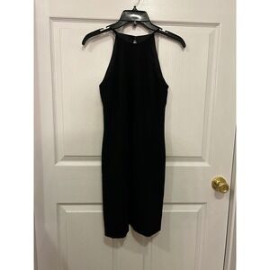 Laundry by Shelli Segal Black Halter Open Back Cocktail Sheath Dress Size 2